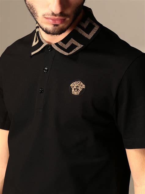 versace polo shirt long sleeve|Versace men's polo shirt sale.